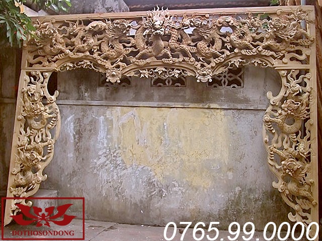 cửa võng cửu long gỗ dổi ms11