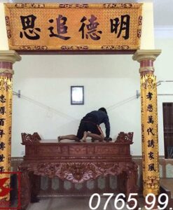 hoành phi câu đối nền gấm ms03