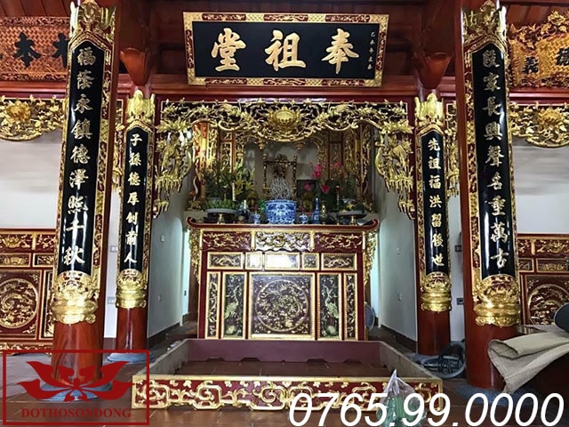 hoành phi câu đối nền then ms10