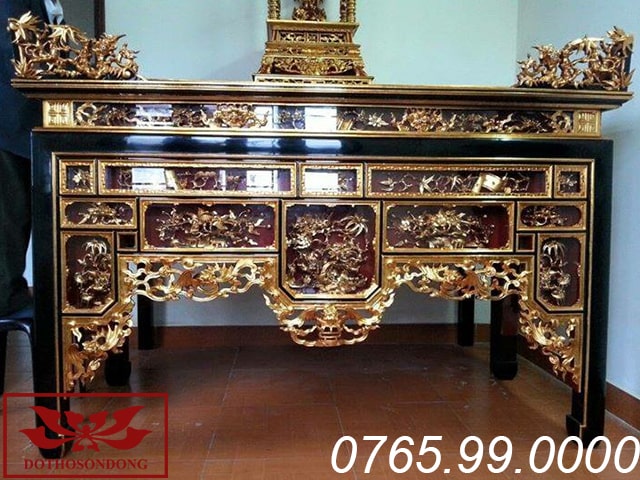 bàn thờ ô xa gỗ mít sơn son thếp vàng ms18