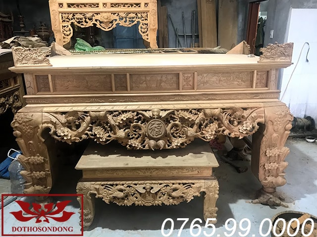 Sập thờ mai điểu gỗ gụ ms15