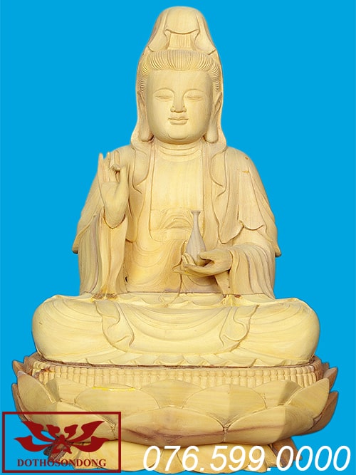 tượng phật bà quan âm gỗ mít ms15