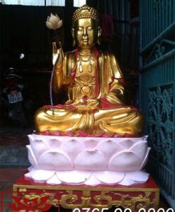 tượng phật thích ca mâu ni gỗ mít sơn son thếp vàng ms01