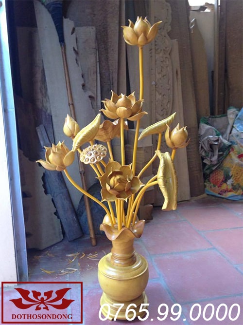 hoa sen gỗ mít ms08