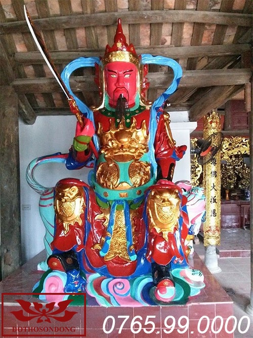 Tượng hộ pháp bằng gỗ mít sơn son thếp vàng ms06