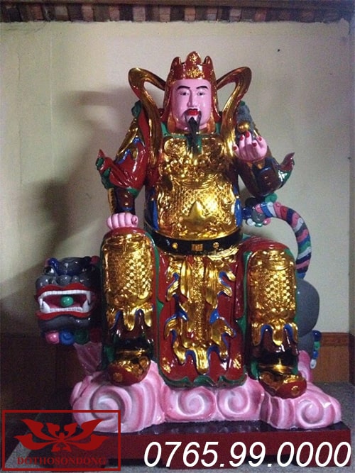 Tượng hộ pháp bằng gỗ mít sơn son thếp vàng ms07