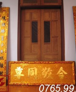 hoành phi câu đối nền gấm ms01