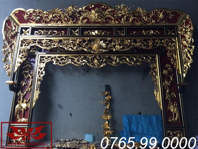 thiều châu gỗ mít sơn son thếp vàng ms09