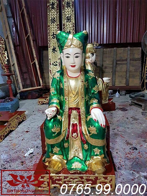 Tượng bà chúa sơn trang gỗ mít sơn son thếp vàng ms03