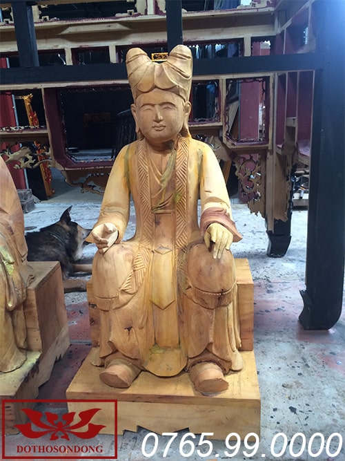Tượng bà chúa sơn trang gỗ mít sơn son thếp vàng ms05