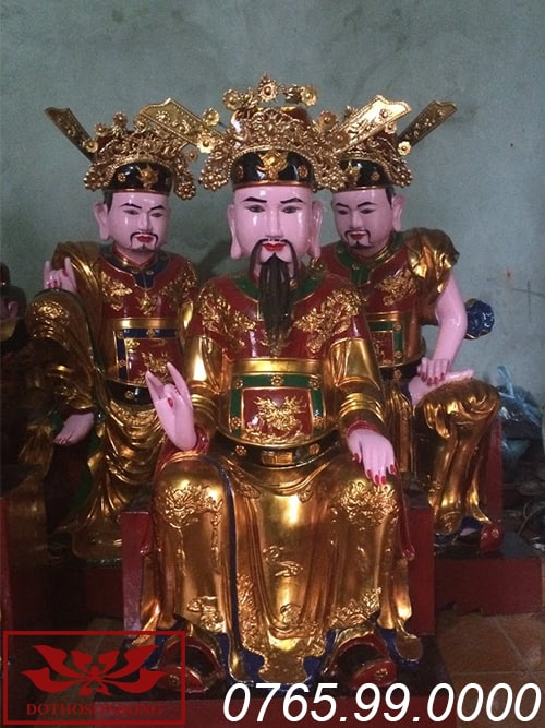 Tượng Trần Triều gỗ mít sơn son thếp vàng ms01