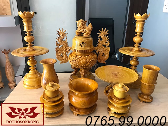 bộ tam sơn ngũ sự gỗ gụ ms06
