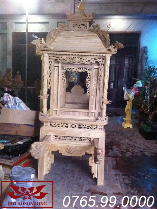 kiệu long đình gỗ dổi ms06