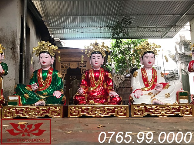 Top 3 mẫu tượng bà chúa sơn trang thờ đền, điện, phủ